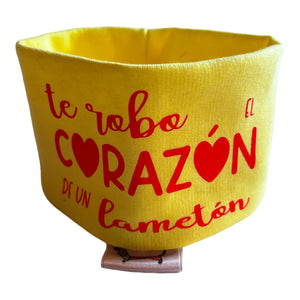 Bufanda Midi ”Te robo el corazón” Amarilla